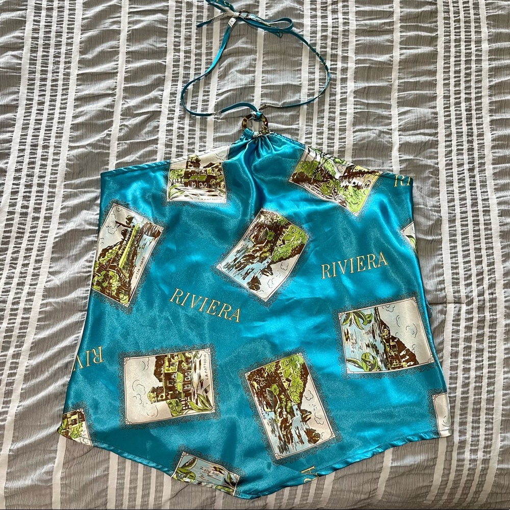 Y2K Old Navy French Riviera Halter Tie Top